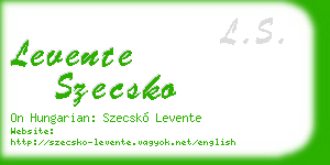 levente szecsko business card